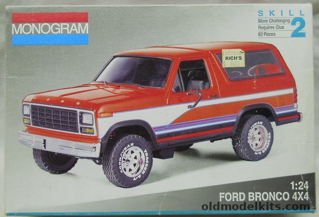 Monogram 1/24 Ford Bronco 4x4, 2962 plastic model kit